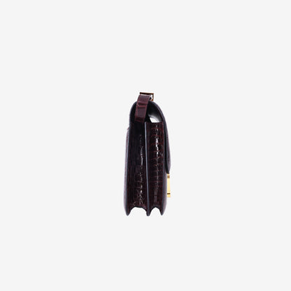 Hermès Constance 23 in Rouge H Shiny Crocodile Leather with Gold Hardware