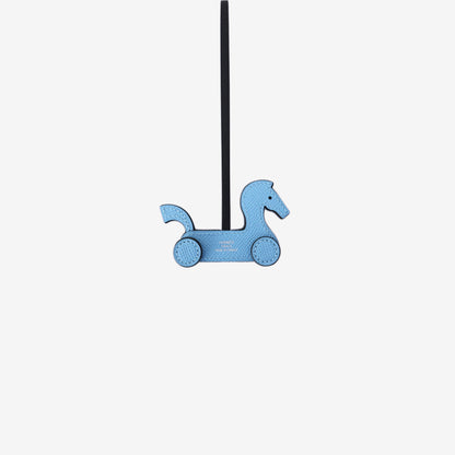 Hermès De Sac Cabriolo Bag Charm in Blue Epsom Leather