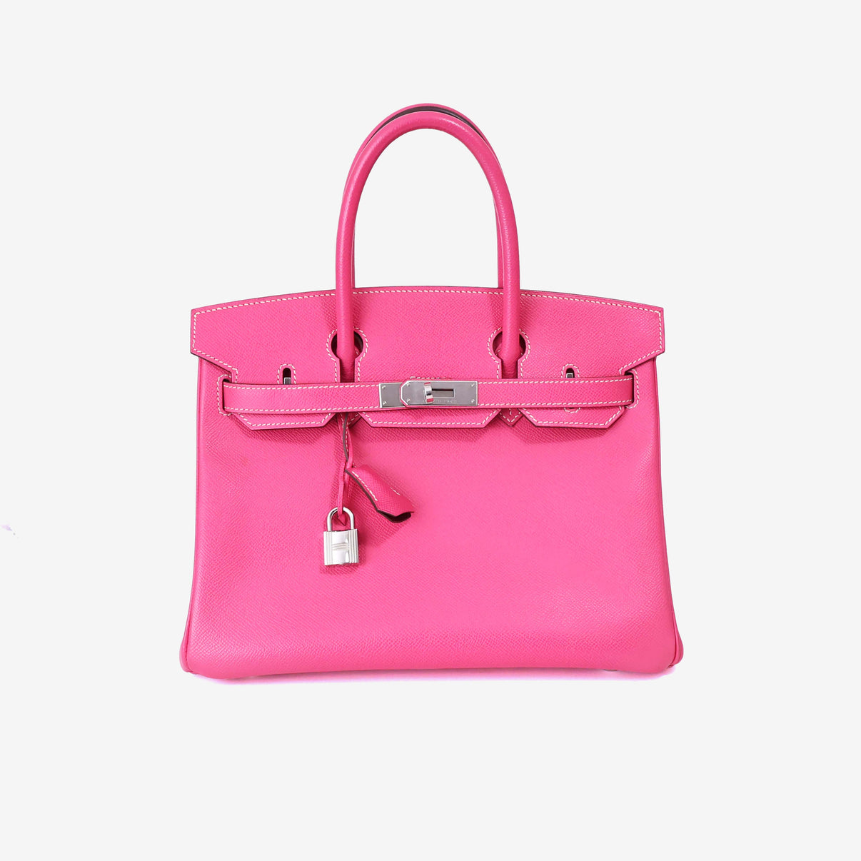 Hermès Birkin 30 in Rose Tyrien Epsom Leather with Palladium Hardware front view