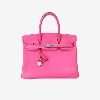 Hermès Birkin 30 in Rose Tyrien Epsom Leather with Palladium Hardware front view