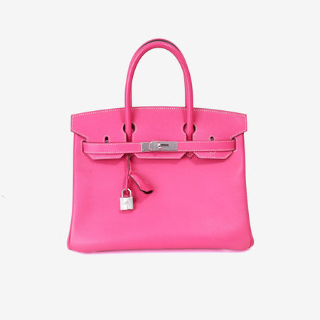 Hermès Birkin 30 in Rose Tyrien Epsom Leather with Palladium Hardware front view