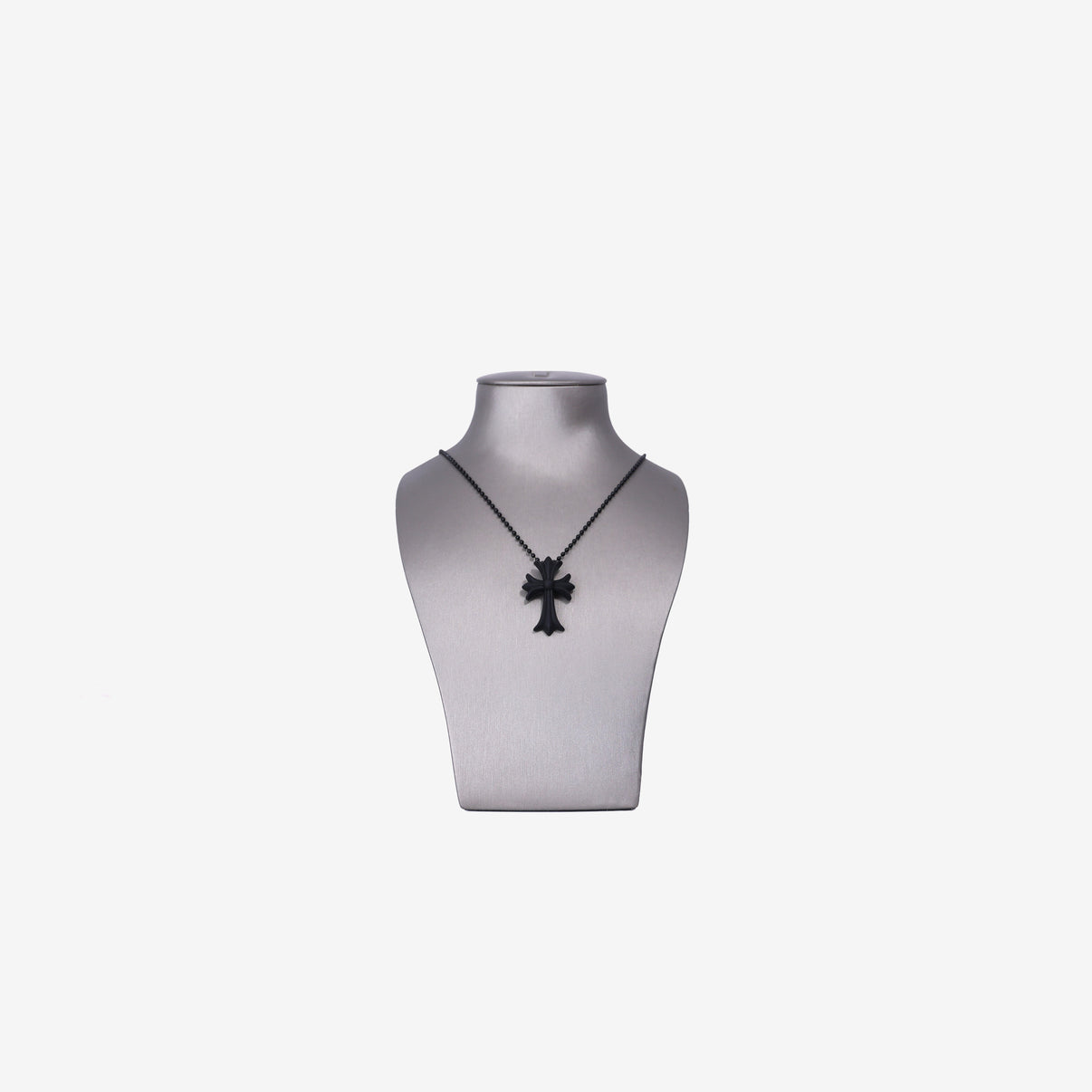 Chrome Hearts Cross Pendant Necklace in Black Silicone front view