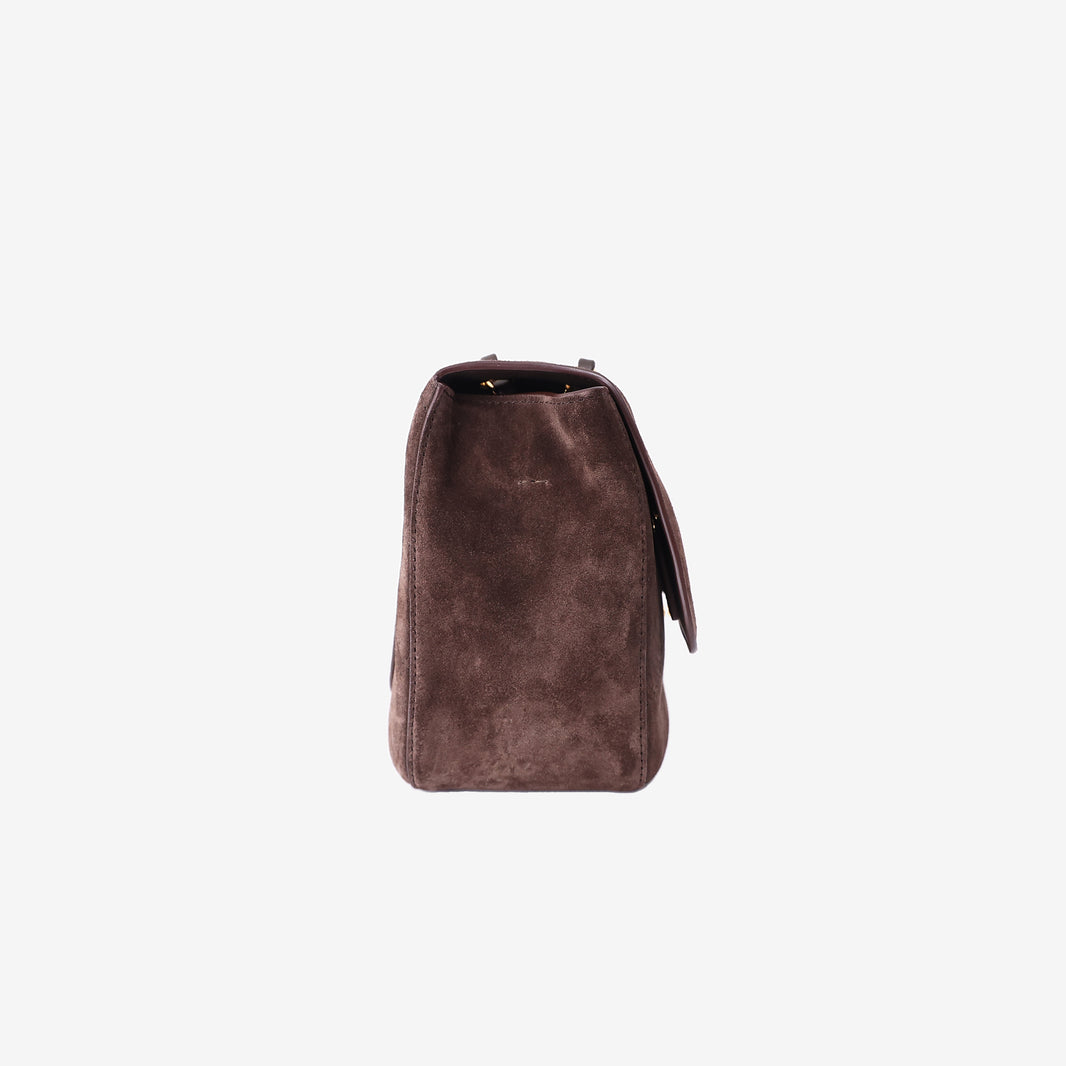 Chanel 26A Matthieu Blazy Maxi Flap Bag in Dark Brown Suede Calfskin Leather with Gold Hardware (Contact to Enquire)