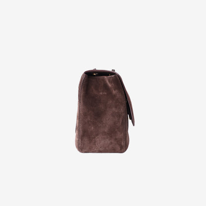 Chanel 26A Matthieu Blazy Maxi Flap Bag in Dark Brown Suede Calfskin Leather with Gold Hardware (Contact to Enquire)