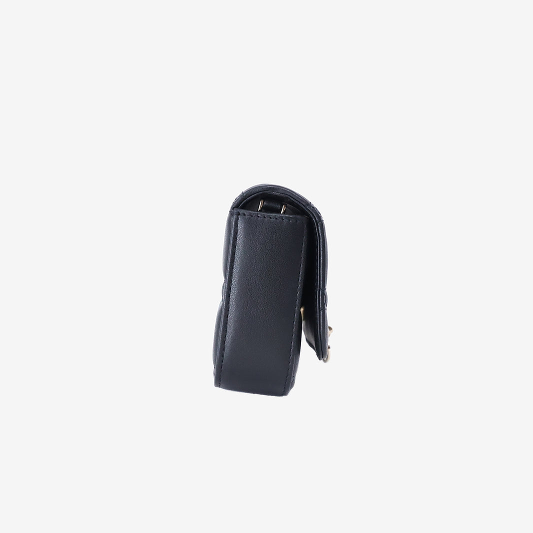 Dior My Dior Talk Phone Pouch in Black Lambskin Leather with Gold Hardware