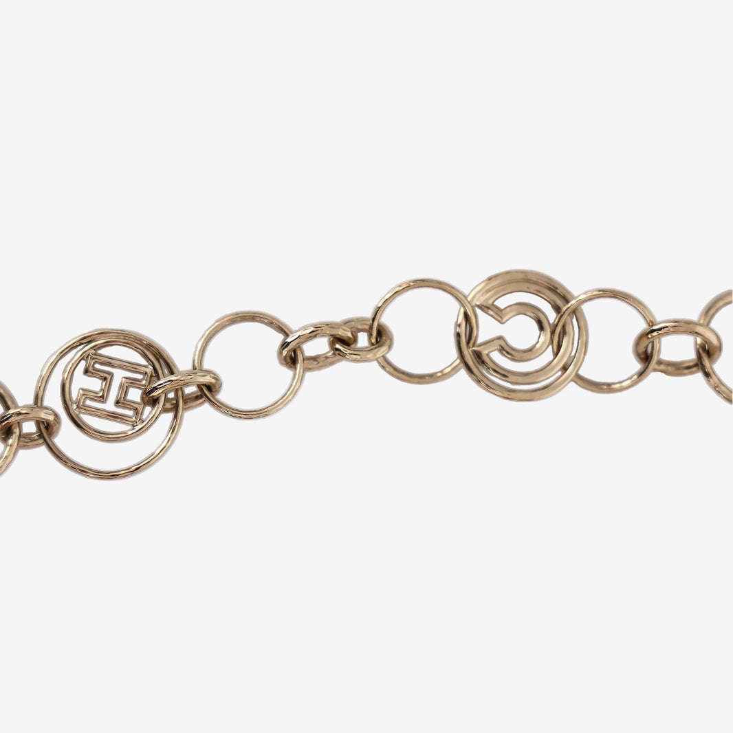 Chanel Long Necklace in Gold-Tone Metal with Embossed Letter Medallions
