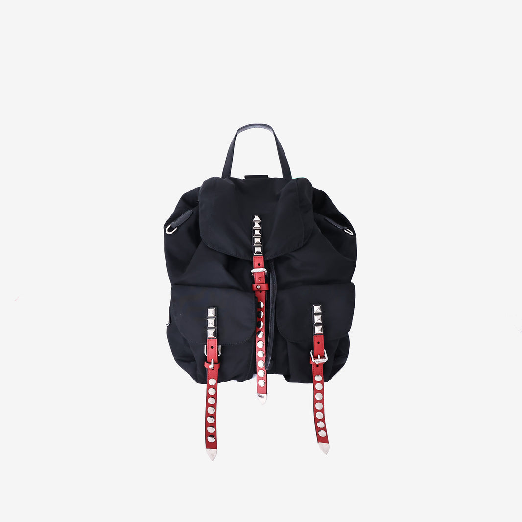 Prada Elektra New Vela Backpack in Black Nylon
