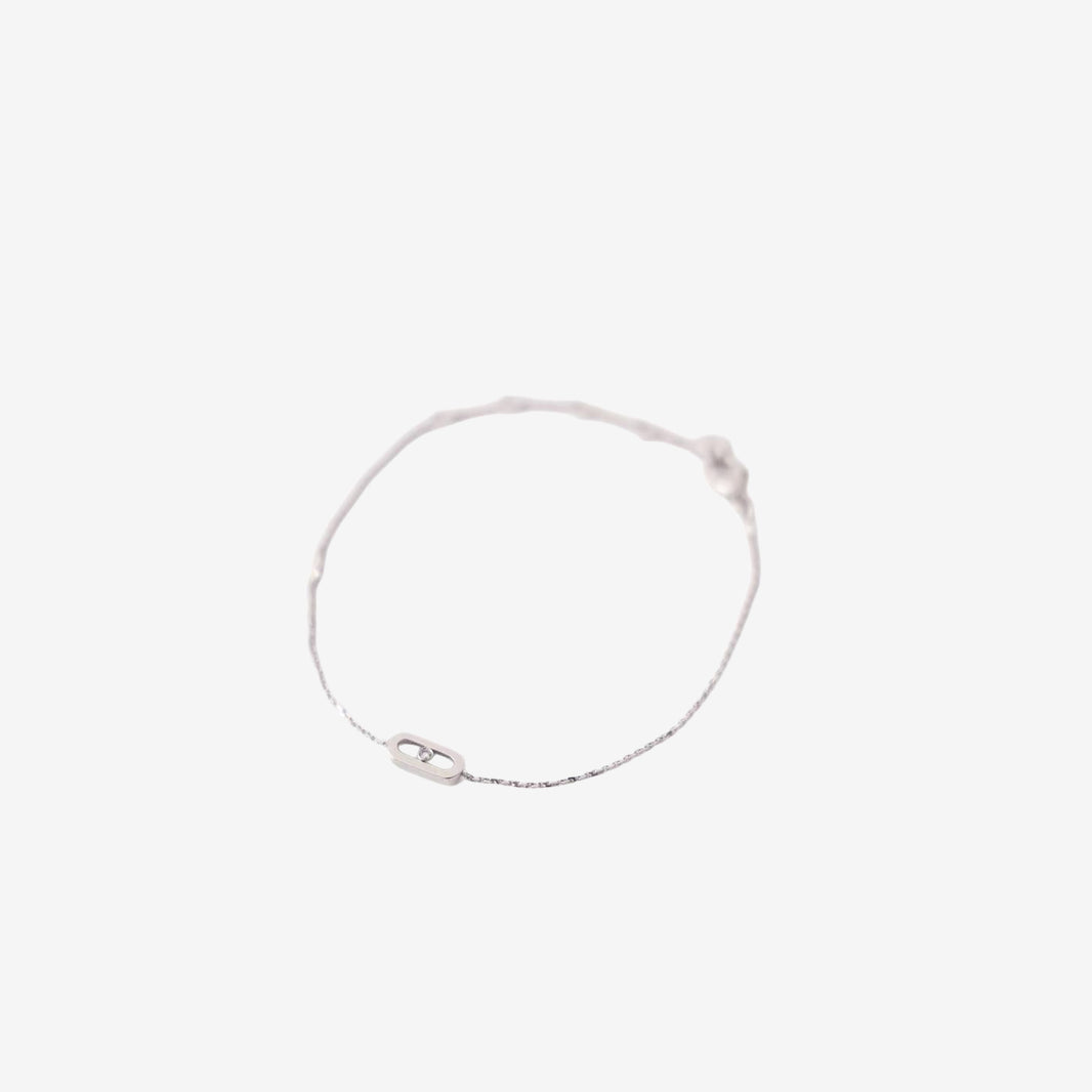 Messika Move Uno Bracelet in 18K White Gold with Diamonds