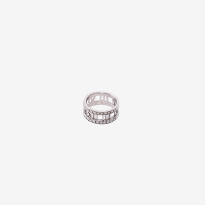 Tiffany & Co. Atlas Ring in 18ct White Gold with Diamonds (Size 54)