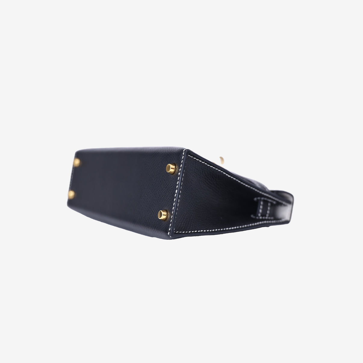 Hermès Mini Kelly 20 HSS in Black Epsom Leather with Gold Hardware bottom side view