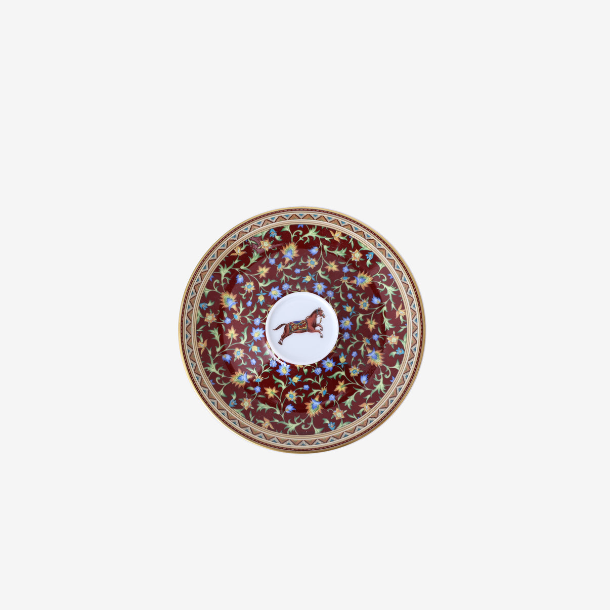 Hermès Cheval d’Orient Coffee Cup & Saucer Set in Multicolour Porcelain detail view