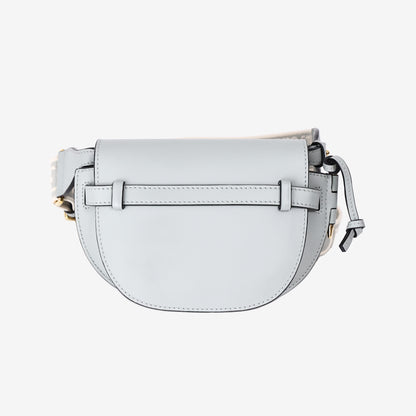 Loewe Gate Dual Mini Bag in Blue Calfskin Leather with Gold Hardware