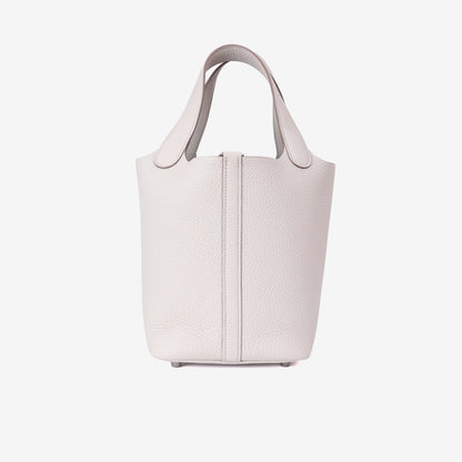 Hermès Picotin 18 in Beton Clemence Leather Palladium Hardware front view
