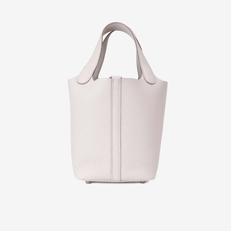 Hermès Picotin 18 in Beton Clemence Leather Palladium Hardware front view