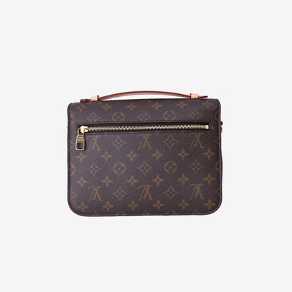 Louis Vuitton Pochette Métis Handbag in Brown Monogram Canvas with Gold Hardware