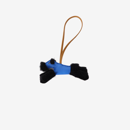 Hermès Budy Charm in Bleu France Lambskin and Sheepskin front view