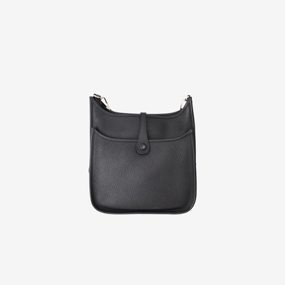 Hermès Evelyne 33 in Black Clemence Leather with Palladium-Plated Hardware