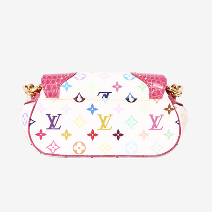 Louis Vuitton Marilyn Handbag in Monogram Canvas and Multicolour Crocodile Leather with Gold Hardware back view