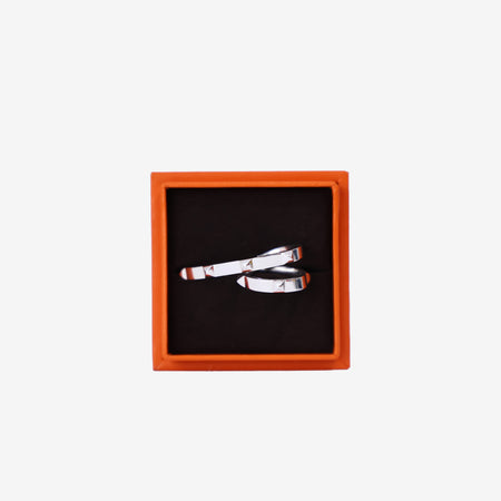Hermès Clou d’H Double Tour Ring in Sterling Silver front view