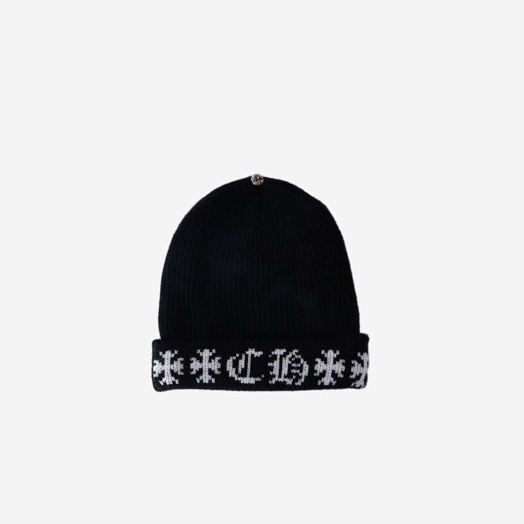 Chrome Hearts Big Daddy Cashmere Beanie in Black Cashmere