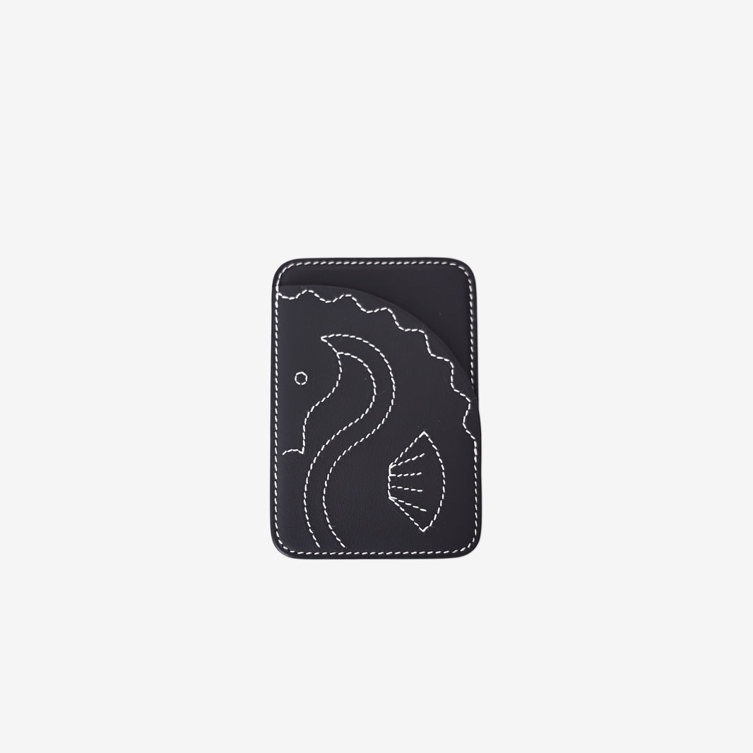 Hermès Seahorse MagSafe Card Holder in Caban Swift Calfskin