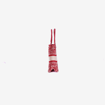 Dior Red Toile de Jouy Red Canvas Tote Bag