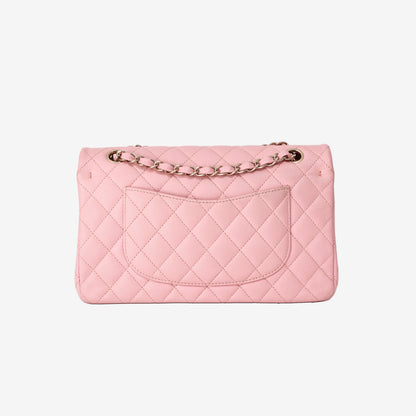 Chanel Classic Medium Double Flap Bag in Pink Caviar Leather with Gold Hardware