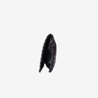 Bottega Veneta Intrecciato Woven Leather Clutch in Black
