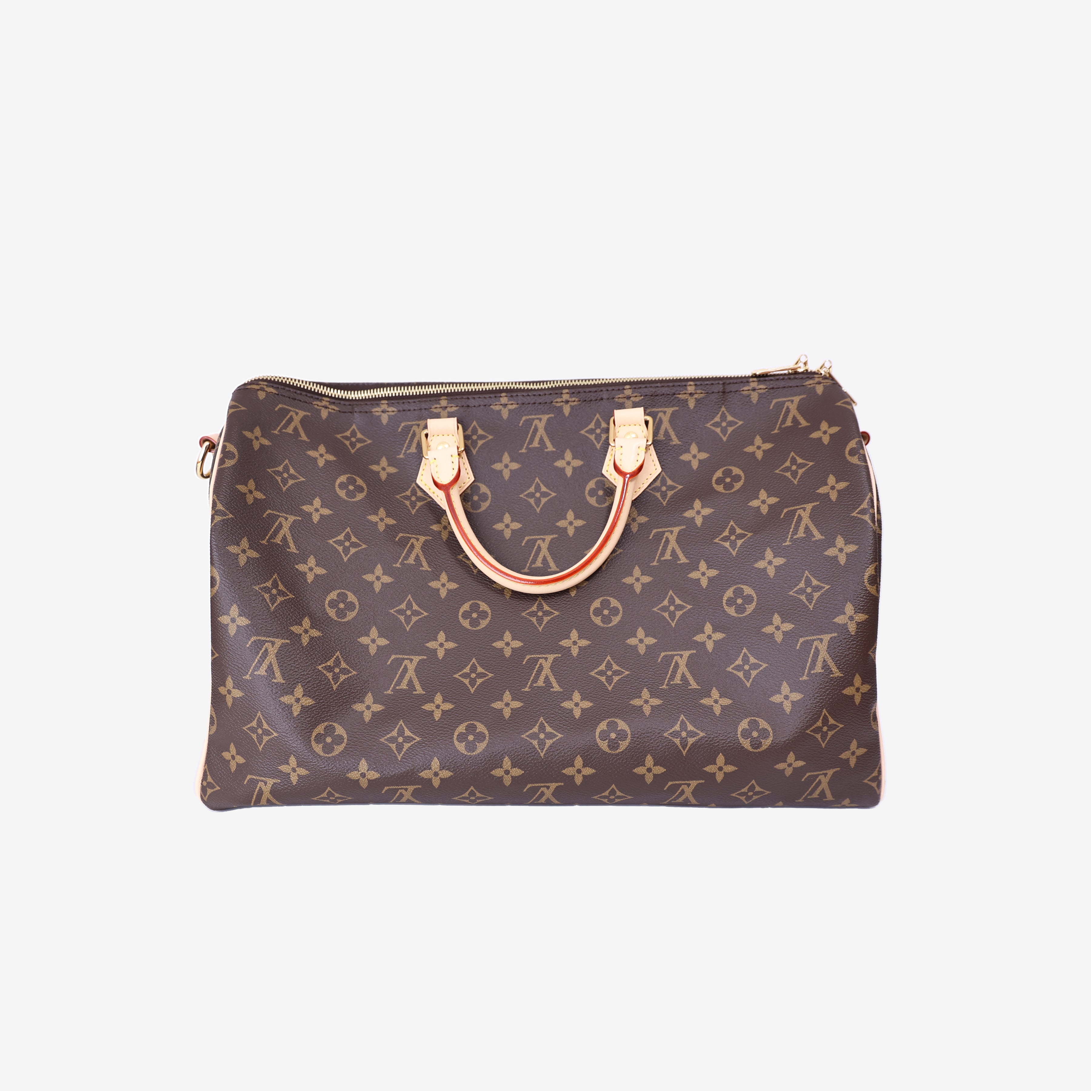 Louis Vuitton Speedy 40 in Brown Monogram Canvas Leather with Gold Hardware front view