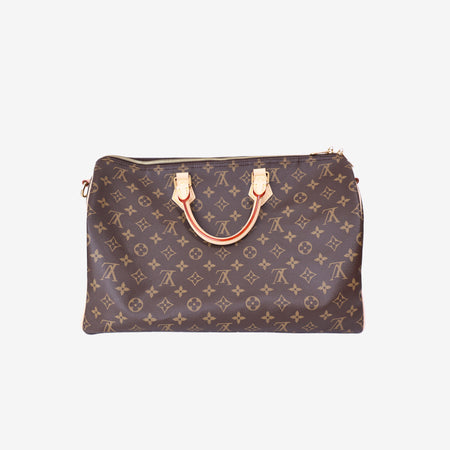 Louis Vuitton Speedy 40 in Brown Monogram Canvas Leather with Gold Hardware front view