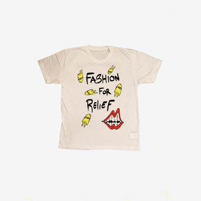 Chrome Hearts Fashion For Relief Crew Neck T-Shirt in White Cotton
