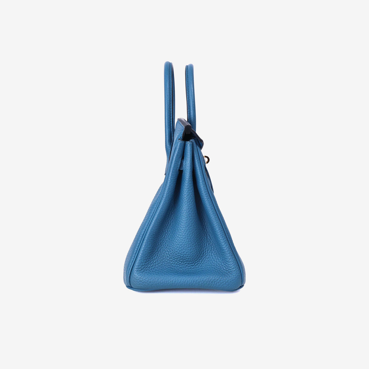 Hermès Birkin 25 in Bleu Togo Leather with Gold Hardware side view