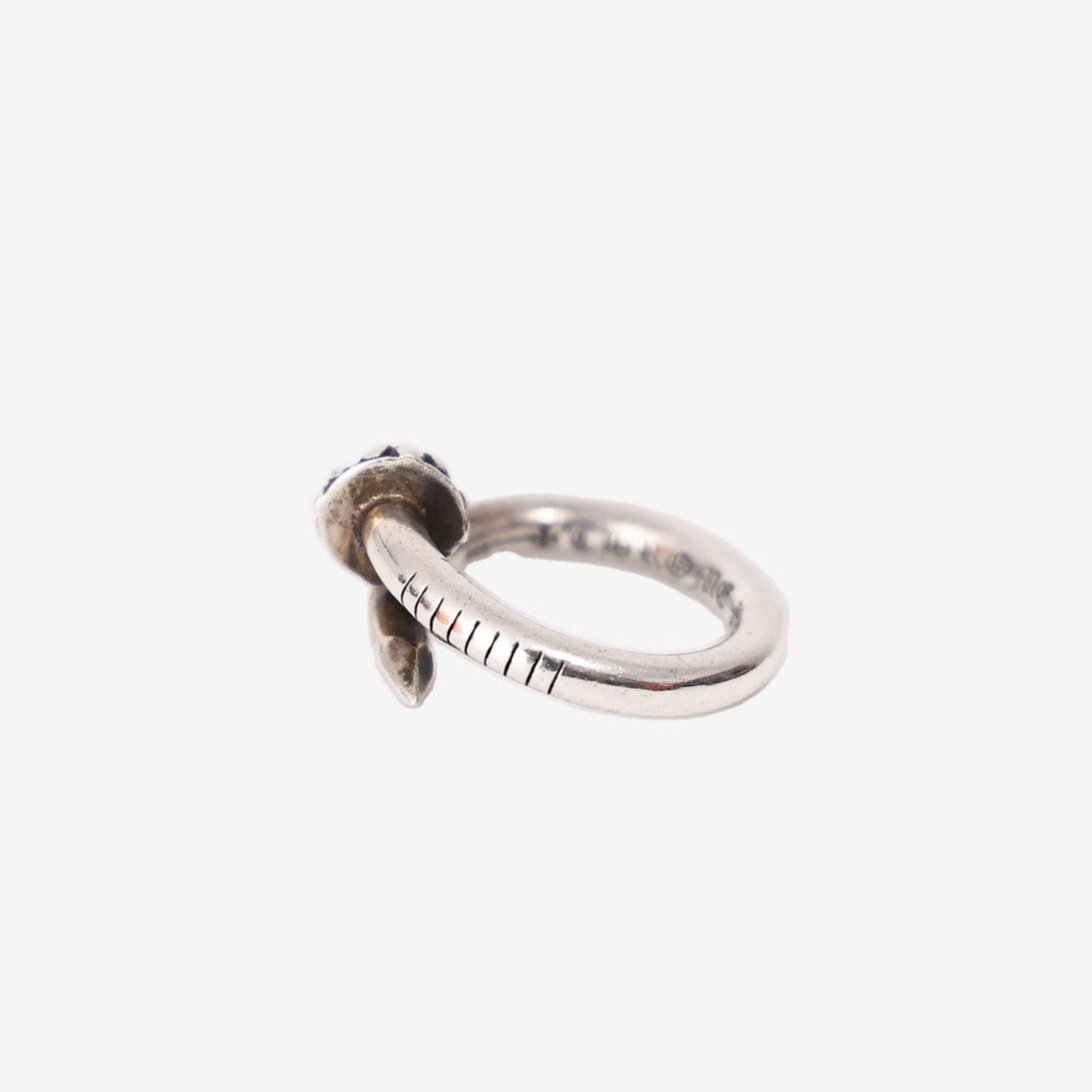 Chrome Hearts Nail Cross Ball Ring in Sterling Silver side view