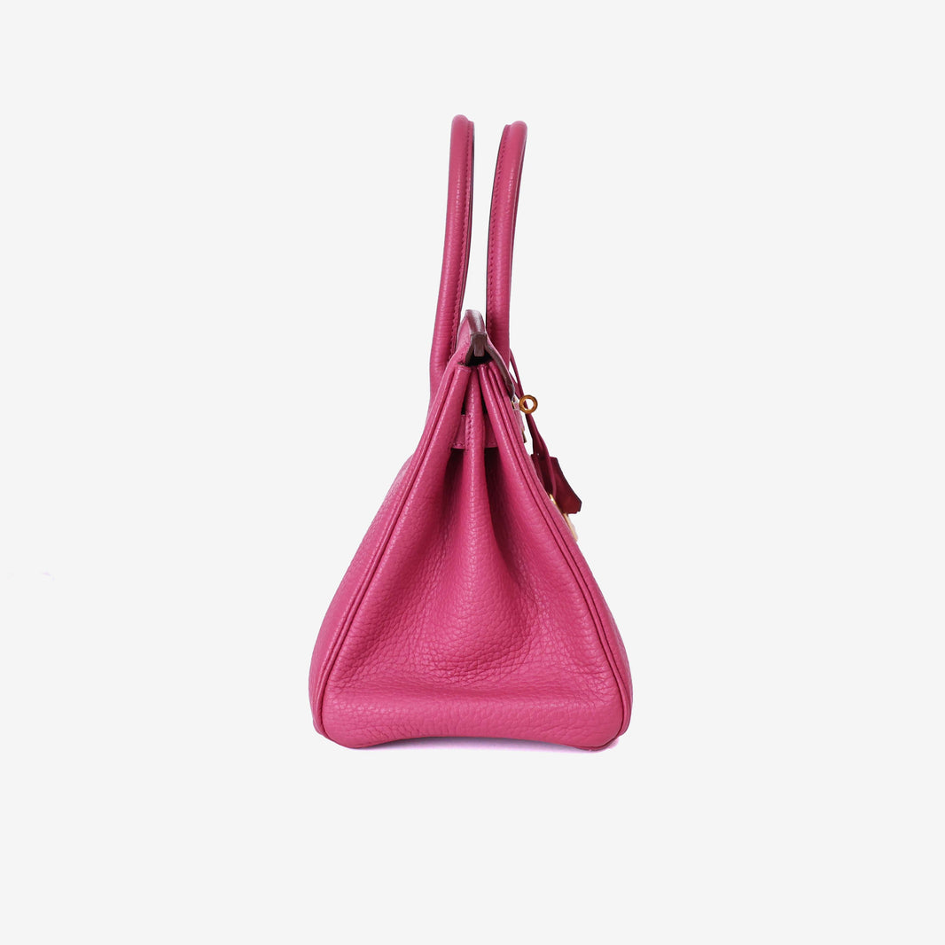 Hermès Birkin 30 in Rose Pourpre Togo Leather with Gold Hardware side view