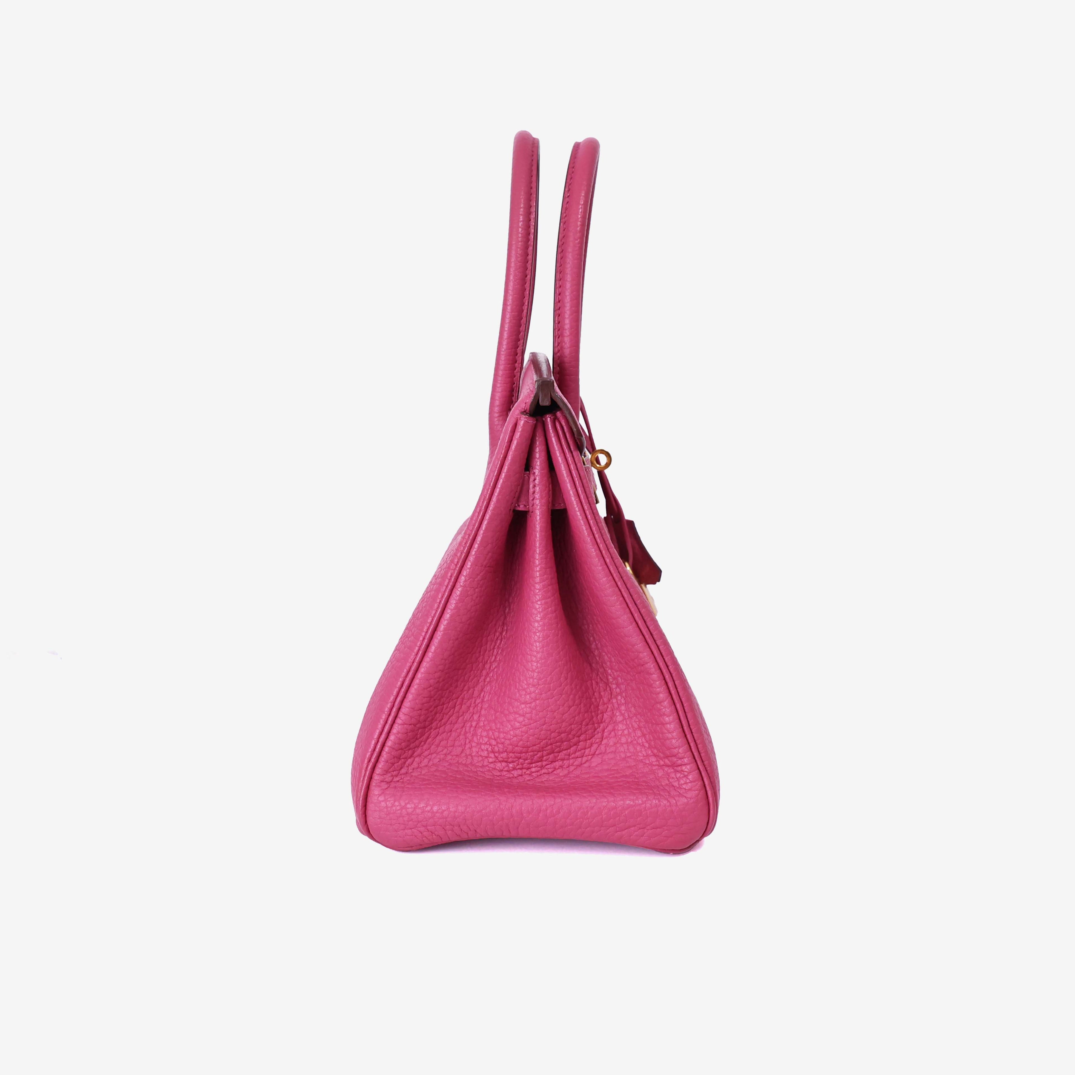 Hermès Birkin 30 in Rose Pourpre Togo Leather with Gold Hardware side view