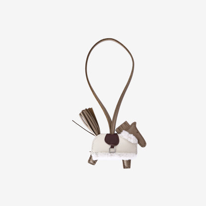 Hermès Rodeo Plush PM Charm in Beige Marfa Plush back view