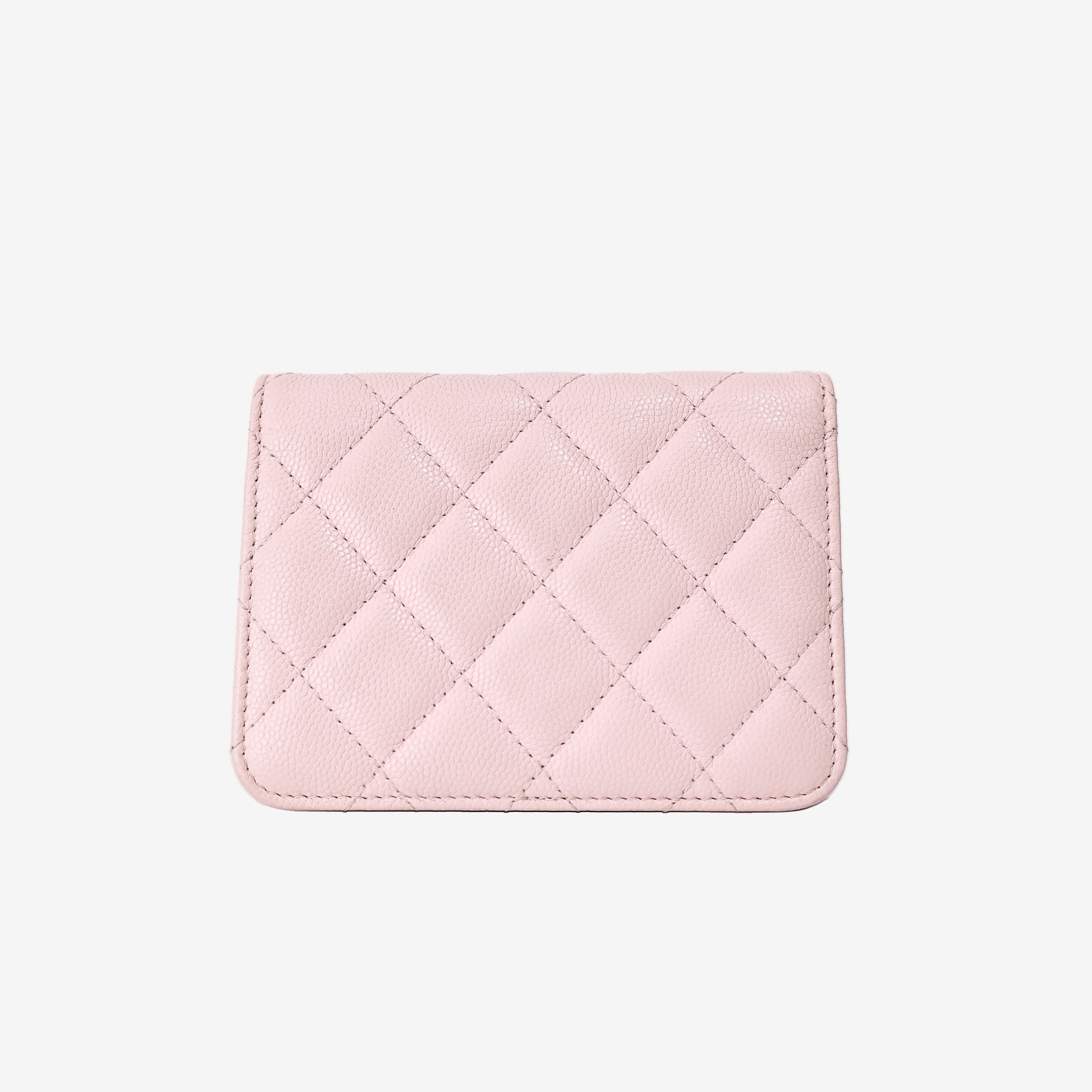 Chanel Wallet on Chain in Pink Caviar Leather with Gold Hardware back view