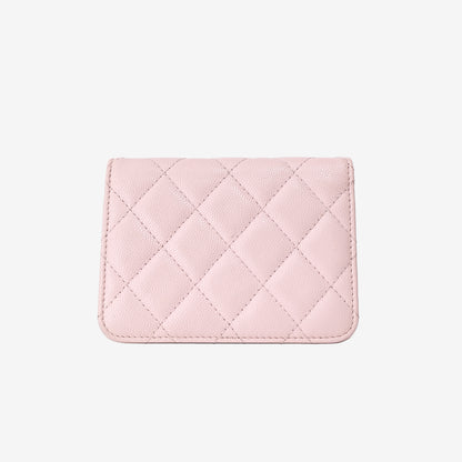 Chanel Wallet on Chain in Pink Caviar Leather with Gold Hardware back view