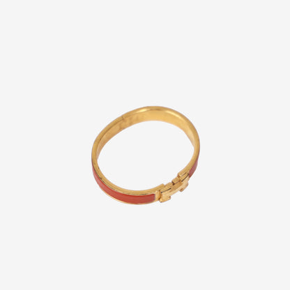 Hermès H Clic Bangle in Orange Enamel with Gold Hardware (Contact to Enquire)