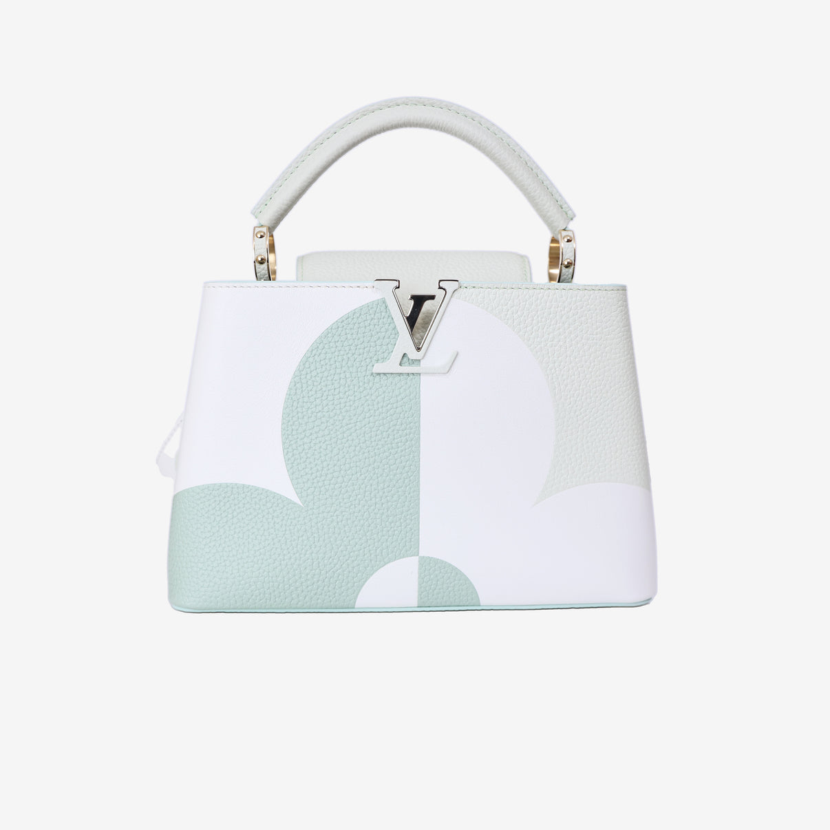 Louis Vuitton Capucines BB in Light Green Taurillon Leather with Gold Hardware front  view