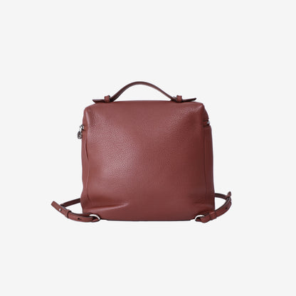 Loro Piana Extra Pocket Backpack in Kummel Calfskin Leather with Silver Hardware