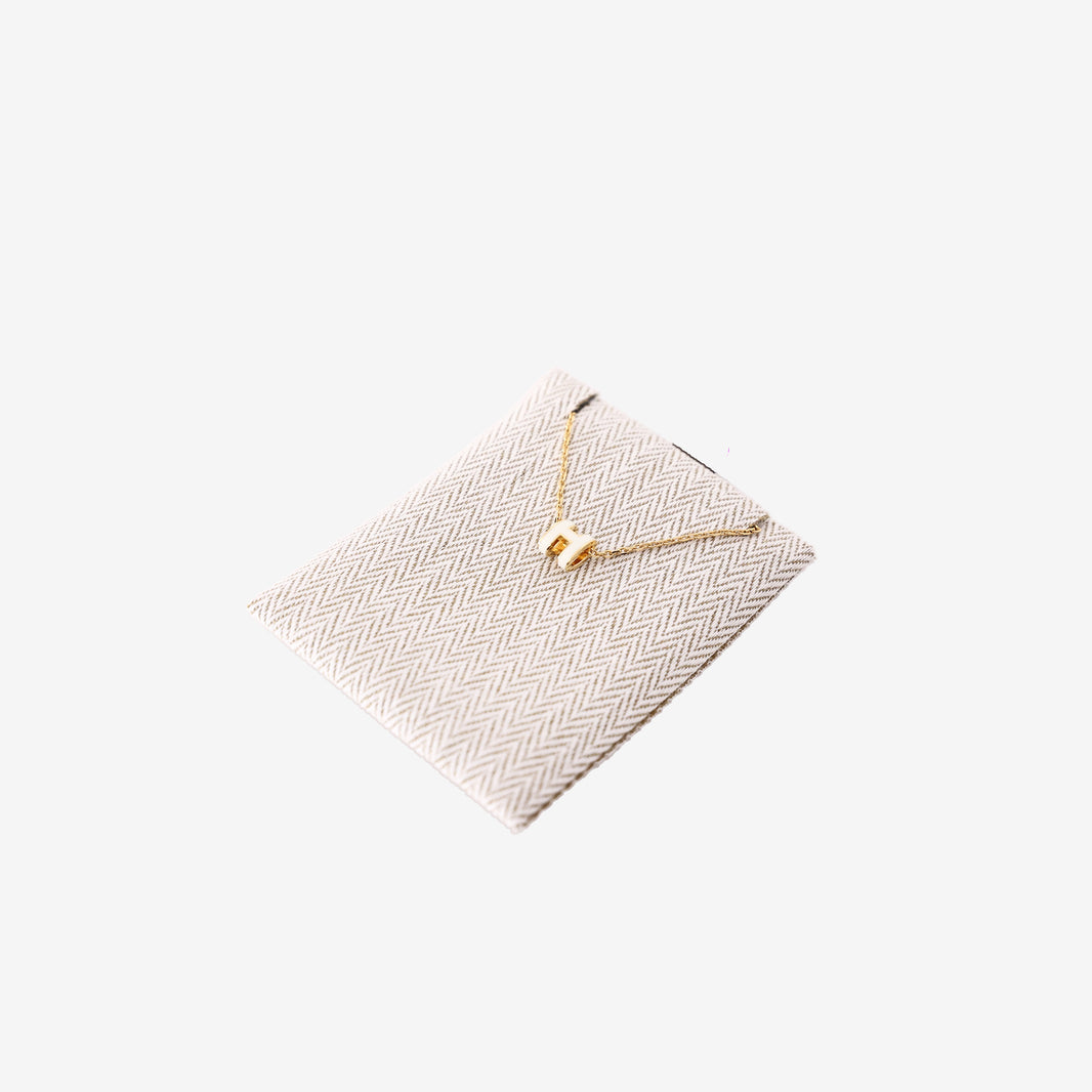 Hermès Mini Pop H Necklace in Blanc with Gold-Toned Chain