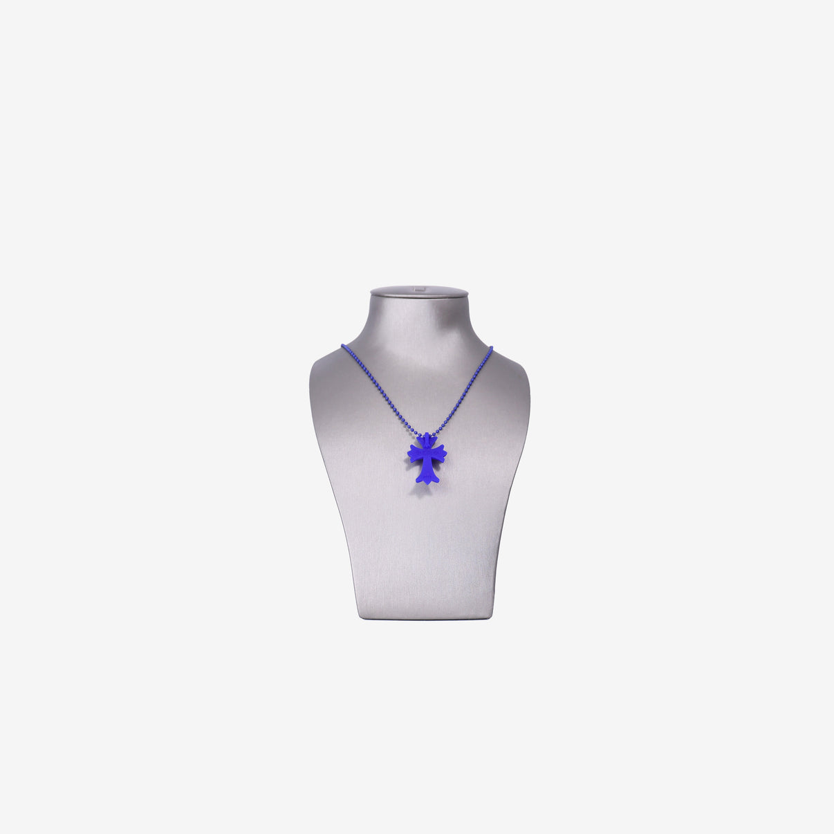 Chrome Hearts Cross Pendant Necklace in Blue Silicone back view