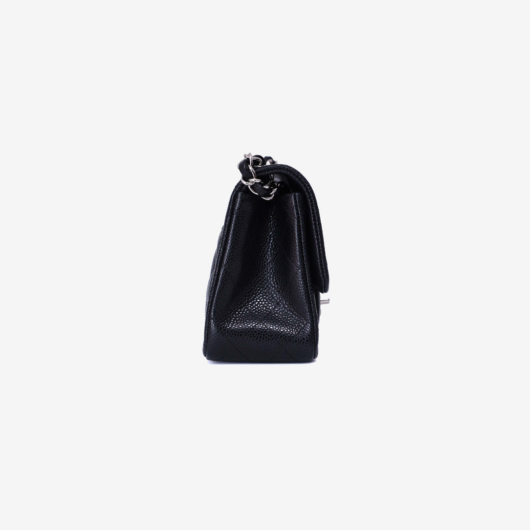 Chanel Classic Flap Mini Square in Black Grained Calfskin with Silver Hardware (Contact to Enquire)