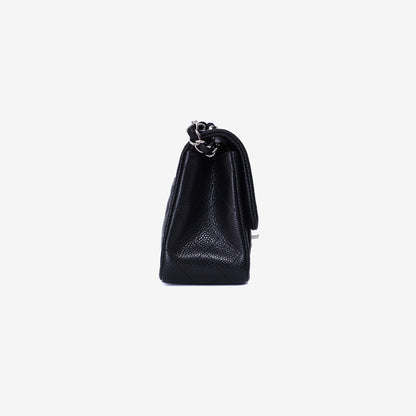 Chanel Classic Flap Mini Square in Black Grained Calfskin with Silver Hardware (Contact to Enquire)