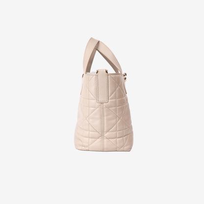 Dior Toujours Tote Bag in Beige Calfskin Leather with Gold Hardware