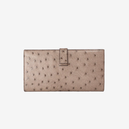 Hermès Béarn Wallet in Grey Ostrich Leather