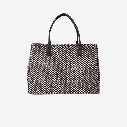 Chanel 26S Large Shopping Bag in Black and Ecru Tweed