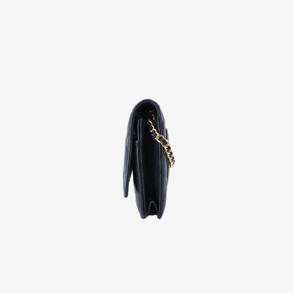 Chanel Wallet on Chain in Black Caviar Leather with Gold Hardware