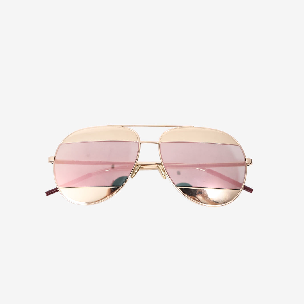 Dior Split 1 Aviator Sunglasses in Gold-Tone Metal